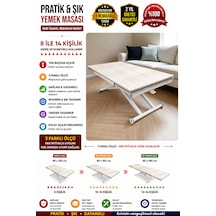 Yan Baştan Açılır Akıllı Masa Üst Tabla Mdf Yüksekliği Ayarlanabilir Pratik Traverten