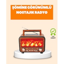 Şömine Alev Işıklı Solar Bluetooth Hoparlör 7w Güçlü Ses Fm Radyo