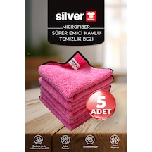 Mikrofiber Süper Emici 5'li Havlu Temizlik Bezi-pembe Pembe