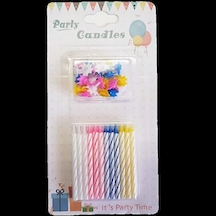 3b Trend Doğum Günü Mumları 24 Adet Renkli Spiral Birthday Candles Çok Renkli