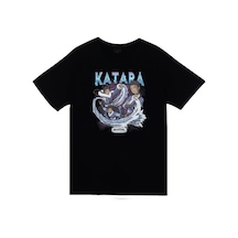 Avatar The Last Airbender Katapa Baskılı %100 Pamuk Unisex Siyah T-shirt SIYAH