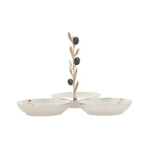 Mudo Home Olıve Üçlü Dekoratif Sunumluk 25x18 Cm