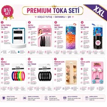 8'li Set Çok Renkli Premium Xxl Kız Çocuk Karma Saç Tokası Seti Minimal Klips Ve Kedi Figürlü E
