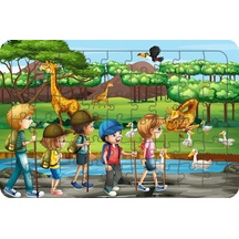 Hayvanat Bahçesi 54 Parça Ahşap Çocuk Puzzle Yapboz