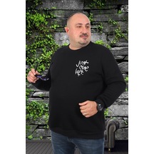 Moc Grande Mocgrande Büyük Beden Erkek Sweat Just 22733 Sıyah Siyah