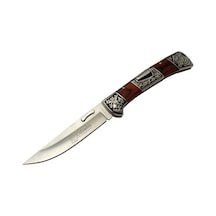 A 3159 A Kamp Çakı 24 Cm - İşlemeli Gül Ağacı Saplı, Kemerlikli