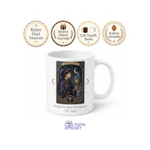 Tarot Kartları Kupa Kızı Gelecek Okuyucu Mistik Kupa Bardak Hediye Beyaz / Çok Renkli