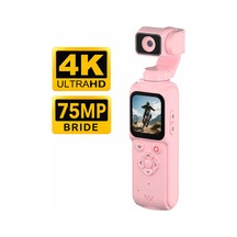 4k Vlog Kamera Pembe 330 Dönebilir Yüksek Stabilizasyon Yüz Takibi Dokunmatik Aksiyon Kamerası