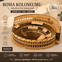 Roma Koloseumu Ahşap Maket Seti Dıy Miniatür Diorama Tarihi Mimari Koleksiyoner Modeli 458 Parça
