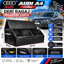 Audi A4 Uyumlu Oto Bagaj Organizeri Deri Bagaj Kutu Çanta 1