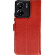 Xiaomi Redmi 13c Uyumlu Kılıf Trend S Plus Kapaklı Kılıf - Kırmızı