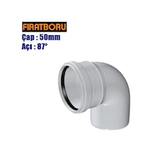 Fırat Pvc Kapalı Dirsek 50x87, Pvc Dirsek 87 Kapalı, 1 Adet