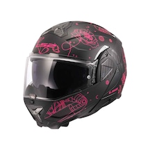 Ls2 Advant 2 Sophia Çene Açılır Kask Siyah - Pembe