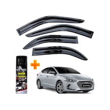 Hyundai Elantra Mügen Cam Rüzgarlığı 2016-2020 Arası 4 Lü Takım +500ml Lastik Parlatıcı
