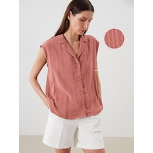 Lcwaıkıkı Classic Pembe Dokulu Kadın Gömlek