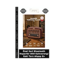 Özel Seri Bluetooth Hoparlör D59 Kahverengi Eski Tarz Ahşap Ev