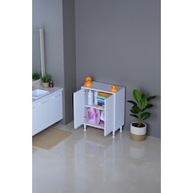 Eliusta Arden 65 Cm Beyaz 2 Bölmeli Banyo Düzenleyici Dolap 1 Raflı Çok Amaçlı Mutfak Dolabı 65x75x32,5 Cm Beyaz