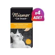 4 Adet - Miamor Cream Multivitamin Katkılı Sıvı Kedi Ödülü 6x15 G