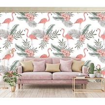 Flamingo Ve Yapraklar Duvar Kağıdı