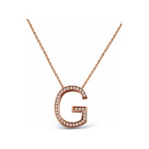 925 Ayar Gümüş Rose G Harfi Kolye - 23089701 Rose Gold
