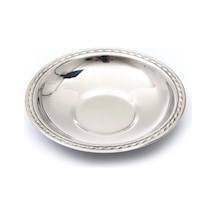 Çay Tabağı 12'li Paslanmaz Çelik Metal Parlak Çay Tabak Damla Lokanta Kafe Restaraunt 430 0,40mm