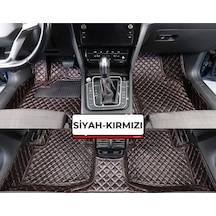 Opel Grandland Elektrik 2024-2026 Siyah Üzeri Kırmızı Dikiş 8d Diamond Kaymaz Deri Oto Paspas