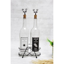 Siyah Geyik Mantar Tıpalı Şeffaf 750 Ml Siyahbeyaz Etiketli Siyah