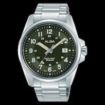 As9v99x1 Alba Quartz Çelik Gri Haki Kadran 10 Atm 42 Mm Erkek Kol Saati