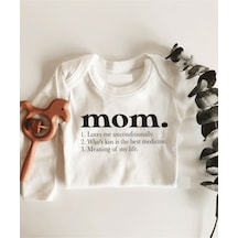 İmaj Tuğbababy Mom Mean Uzun Kol Çıtçıtlı Organik Bebek Body Beyaz