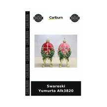 Özel Üretim Dekoratif Koleksiyon Şık Vitrin Süsü Sanatsal Swaroski Yumurta Alk3820