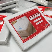 Nonwoven Kapitone Sıvı Geçirmez Yatak Alezi 4 Köşesi Fitted Lastikli Çift Kişilik Yatak Koruyucu Üst Düzey Koruma Beyaz