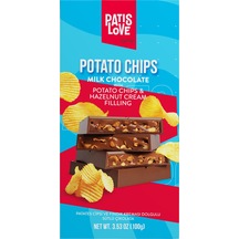 Patates Cipsi Ve Fındık Kreması Dolgulu Sütlü Çikolata, 100g