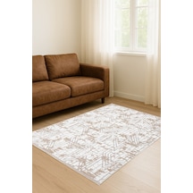 Verona 09793b Krem Vizon Dokuma Kaymaz Taban Saçaklı Salon Mutfak Koridor Halısı Krem/vizon
