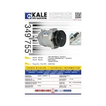 KALE OTO Radyatör 349755 Klima Kompresörü Vectra B 1.6İ-1.6 16V-2.0İ-2.0 Dtı 16V (95-03) (119Mm)