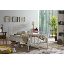 Bedliga Hatkus Ferforje Metal Tek Kişilik Karyola