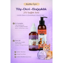 Kediler İçin Tüy & Deri Bakım Seti B+ Complex Damla + Balık Yağı Omega 3 & 6