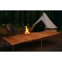 Tr Katlanır Kamp, Piknik Ve Bahçe Masası 75x228 Cm - Ceviz Renk Genel