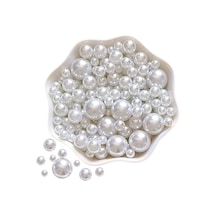 8 Mm Beyaz Renk Deliksiz Inci 30 Gr 80-85 Adet
