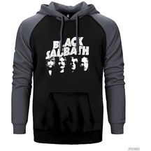 Black Sabbath Group Gri Reglan Kol Kapşonlu Sweatshirt Gri