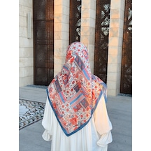 Qalortex Scarf Pamuklu Piraye Desen Eşarp - Turkuaz