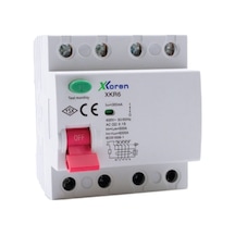 Xkoren Xkr06-4ac300-080, Ac 4-kutup 80a/300ma/6ka Kaçak Akım Röle