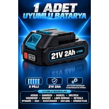 1 Adet 21v 2 Ah 5 Pilli Li-ion Uyumlu Batarya Oto Yıkama Makinesi Ve Testereler Makaslar İçin