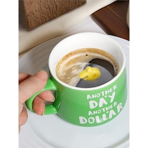 Mukko Home Another Day Another Dollar Yeşil Porselen Kupa 350 Ml Dolar Simgeli Sürprizli Bereket Motivasyon,yeşil Beyaz - Çok Renkli