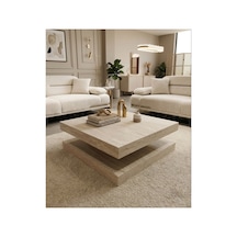 Modern Petra Orta Sehpa Traverten %100 Mdf Gri Gri