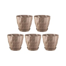 Omnipazar So-krt3 Dekoratif Kristal Saksı Takımı 1.85 Lt Mocha 5 Adet