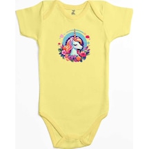 Zepplin Giyim Charming Unicorn Sarı Bebek Body Zıbın