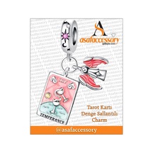 Tarot Kartı Denge Charm Gümüş