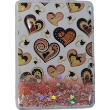 Gigi Panda Kahve Kalplar Kalp Desenli Pırıltılı Katlanır Dikdörtgen Makyaj Aynası