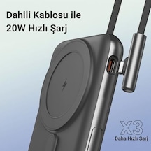 Powerbank 10000mah Standlı 20w Dahili Type-c Kablolu Taşınabilir Hızlı Şarj Cihazı Siyah Diğer