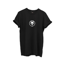 Kurt Ve Türk Özel Koleksiyon Serisi-9 Tasarım Baskılı %100 Pamuk T-shirt Siyah